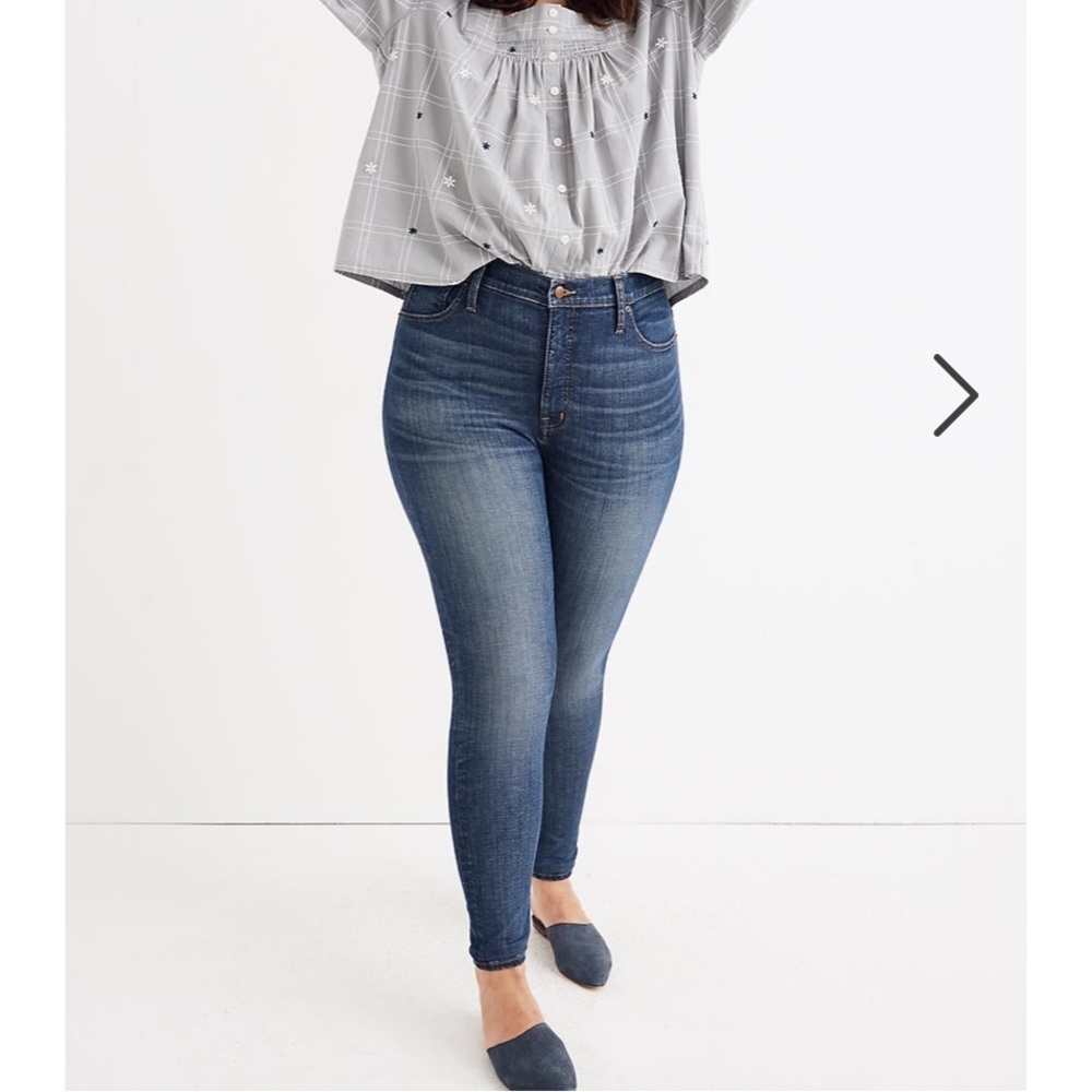 MADEWELL 10” High Rise Skinny jeans in medium wash